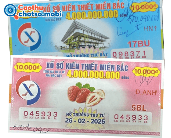 Vé số miền Bắc với dãy 5 chữ số và ký hiệu
