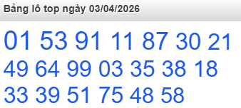 Bảng lô Top Rồng Bạch Kim được chọn nhiều nhất