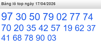 Bảng lô Top Rồng Bạch Kim được chọn nhiều nhất